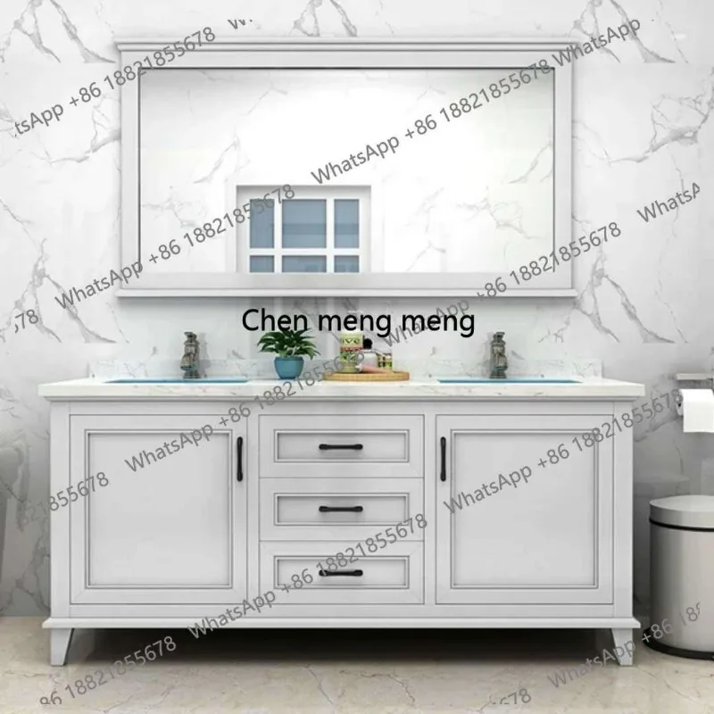 Nordic Style Bathroom Furniture Set with American Oak Cabinet Marble Countertop Including Solid Wood Wash Basin Washbasin Storag