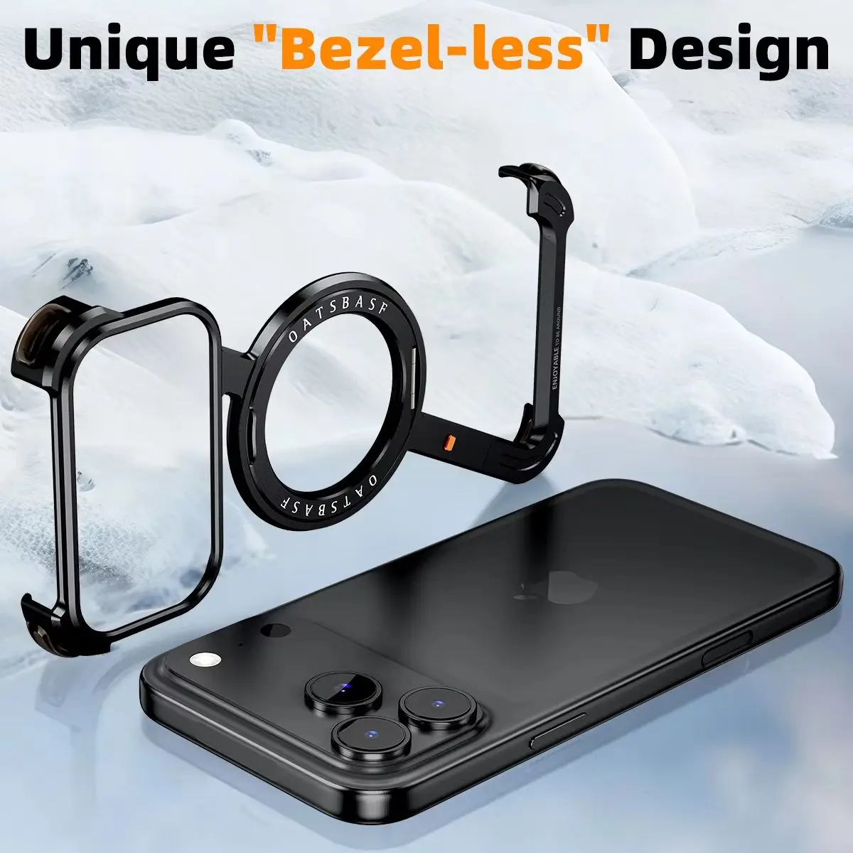 

Металлический чехол для телефона Oatsbasf Z-образной формы для iPhone 17 Pro/Pro Max/17 Air с кольцевой подставкой 360 ° Поворотный магнитный защитный противоударный