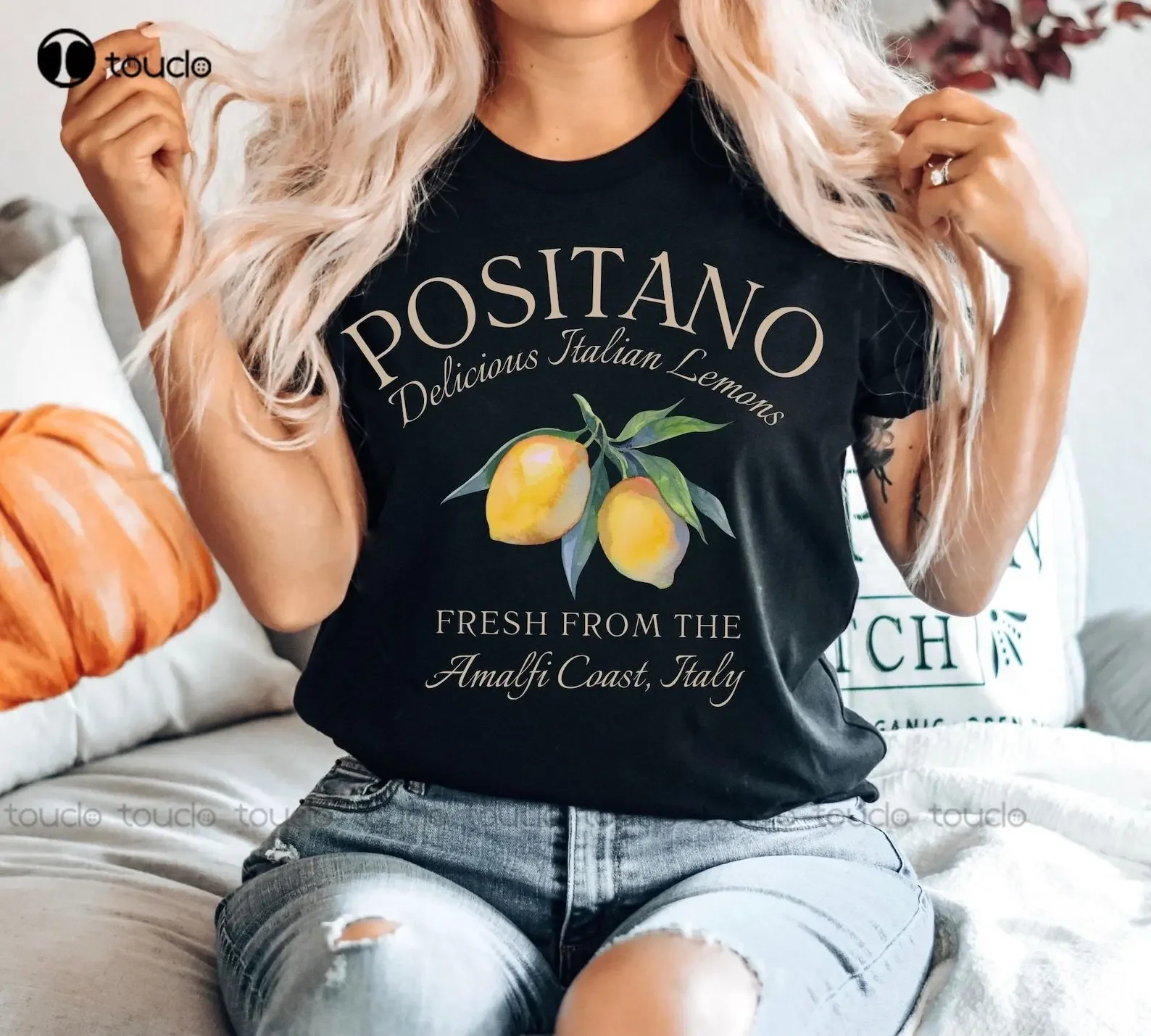 Positano Italy Shirt, Amalfi Coast Italian Lemons, Soft And Comfortable T Shirt Henley Shirt Women Printed Tee Custom Gift