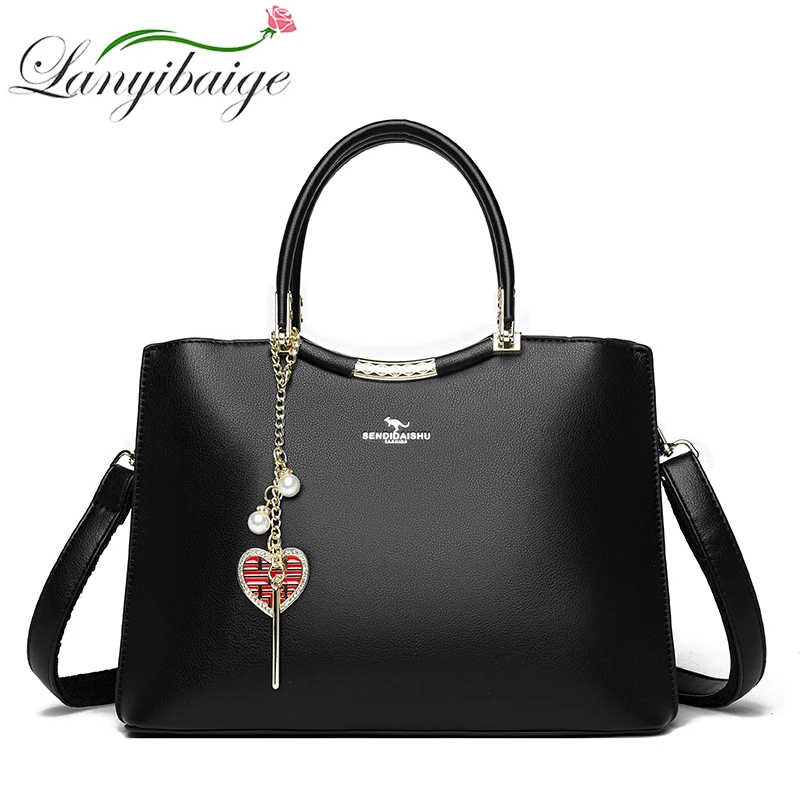 

Women Layers Soft Leather Handbags Luxury Designer Shoulder Crossbody Sac Ladies Large Capacity Shopper Branded Messenger Tote