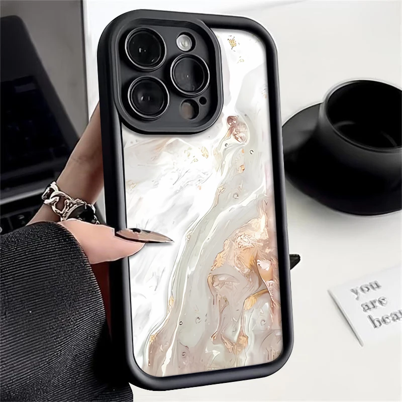 Marble Pattern Phone Case For iPhone 17 Air 16e 16 15 14 13 12 Pro Max 15 14 Plus 16 17 Pro 11 Candy Color TPU Soft Cover Fundas