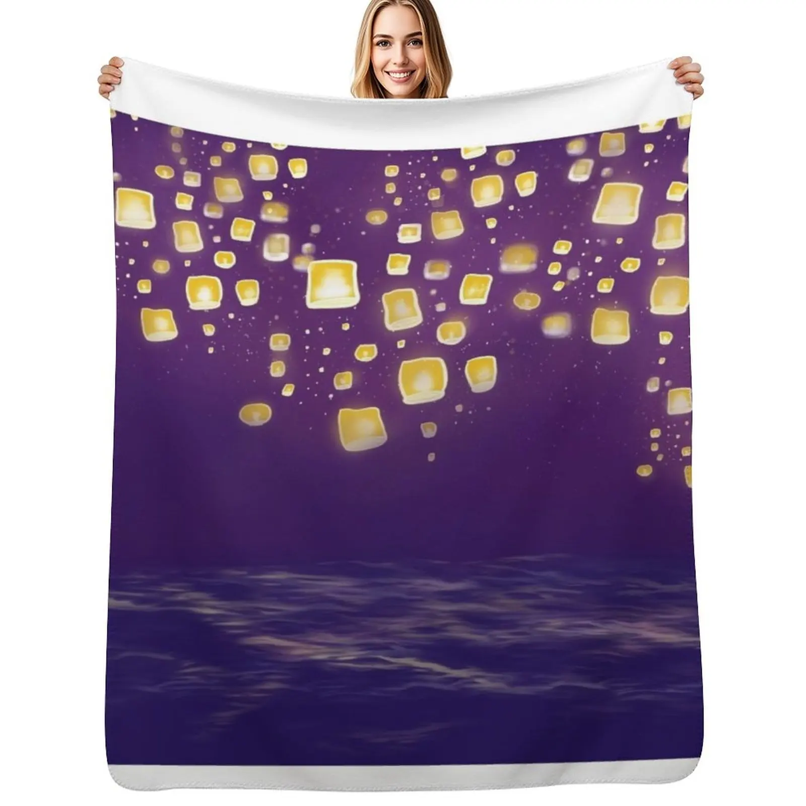 

Floating lanterns Throw Blanket Flannel Fabric Blankets For Baby Thins Thermal Blankets