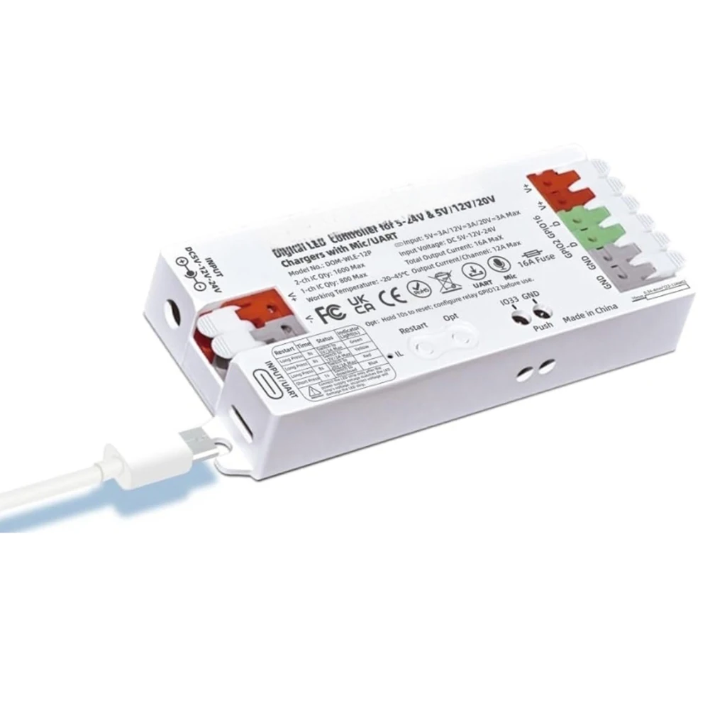 For WS2811 For SK6812 for usb-c for pd LED Strip Controller For Outdoor Events for PC Power Tool Accessory 60W for usb-c Input