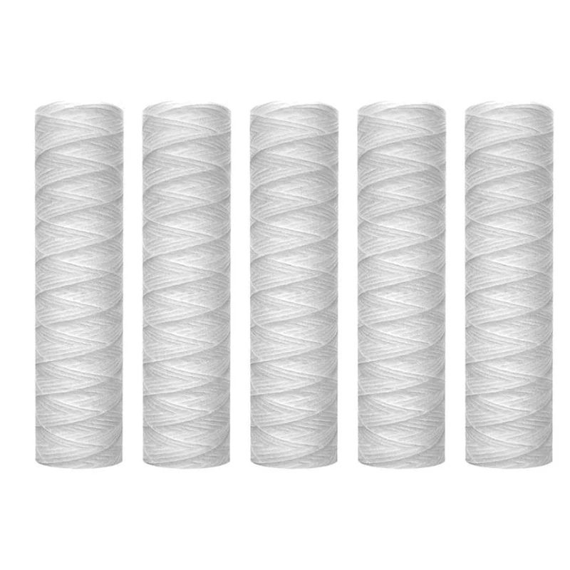 Promotion! 5Pc 20 Micrometre 10X2.5 Inch String Wound Sediment Water Filter,Whole House Sediment Filtration,Replacement For RO U