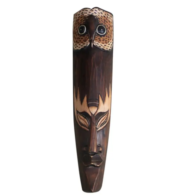 ABUG-3X Solid Wood Mask For Wall Decoration African Facebook Bar Ktv Restaurant Wall Hanging Thai Woodcut Decoration A