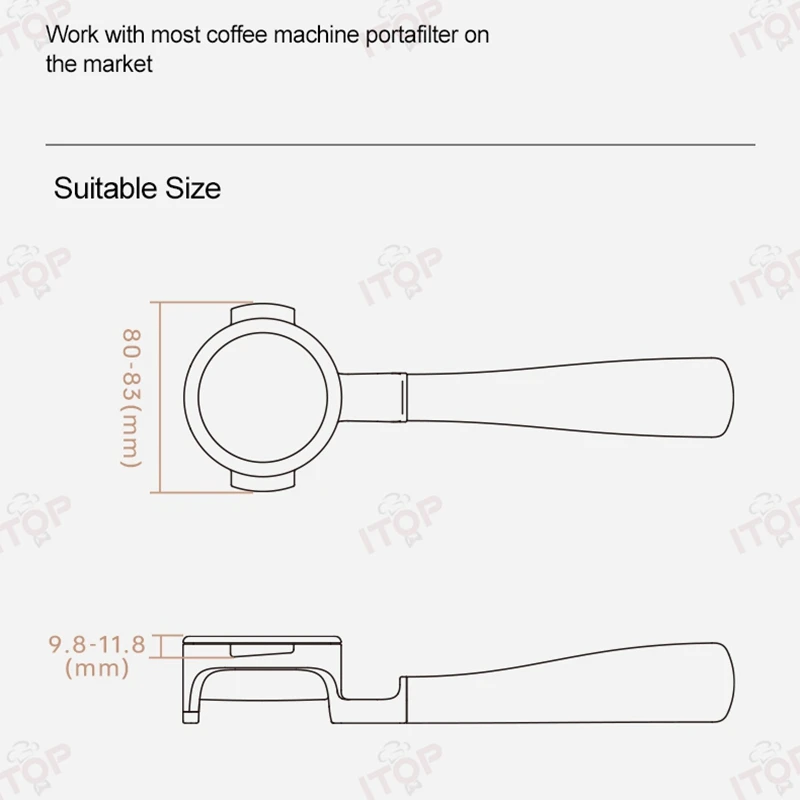 ITOP MP-58 Electric Coffee Tamper 35KG Automatic Tamper Distributor Flat Press/Threaded Tamper Rechargeable for 58MM Portafilter