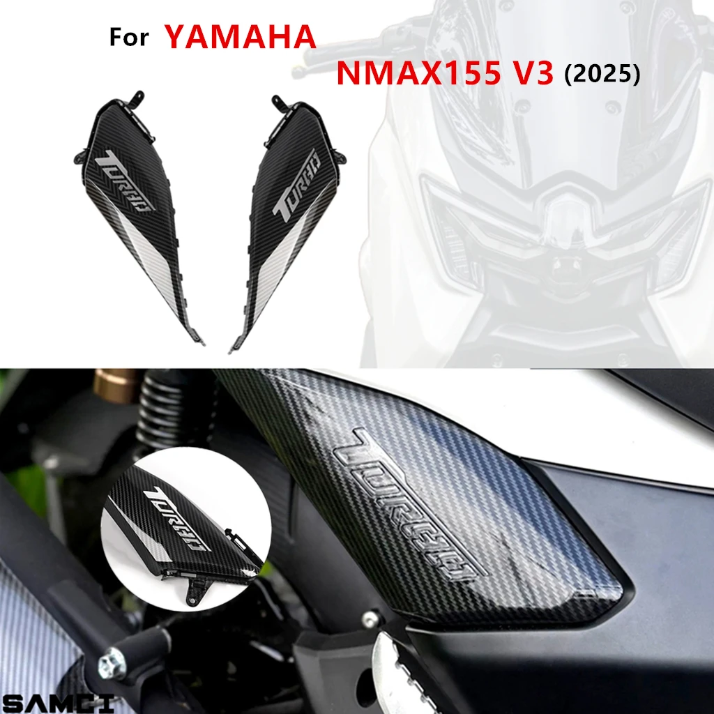 

Motorcycle Left and Right Side Panel Protective Cover For YAMAHA Nmax2025 nmax155 V3 Decorative Accessories Carbon Fiber Pattern