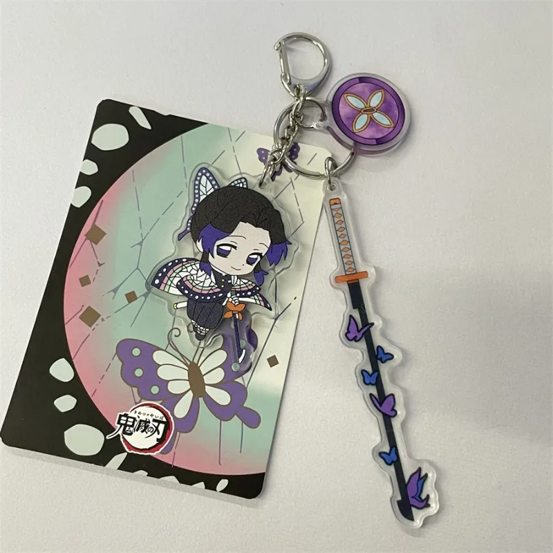Demon Slayer Acrylic Keychain Kamado Tanjirou Nezuko Hashibira Inosuke Anime Action Figures Backpack Decoration Models Toy Gifts