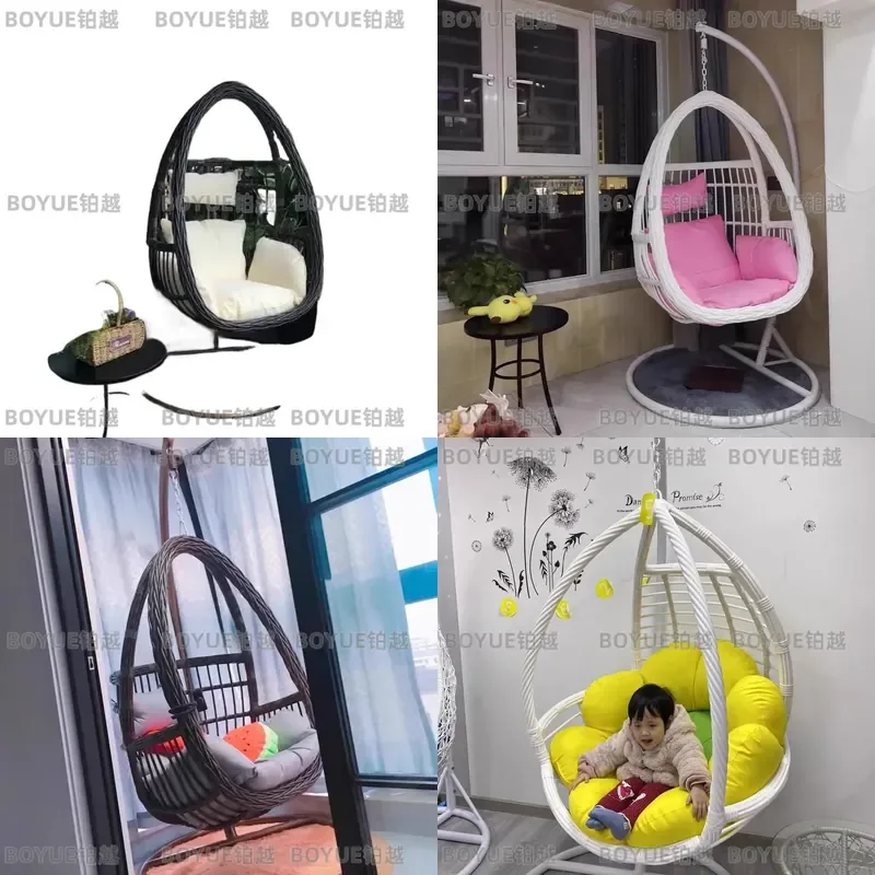 Double Hanging Rattan Chair Indoor Outdoor Swing Hammock Basket High End Balcony Seat for Home Garden Patio Furniture