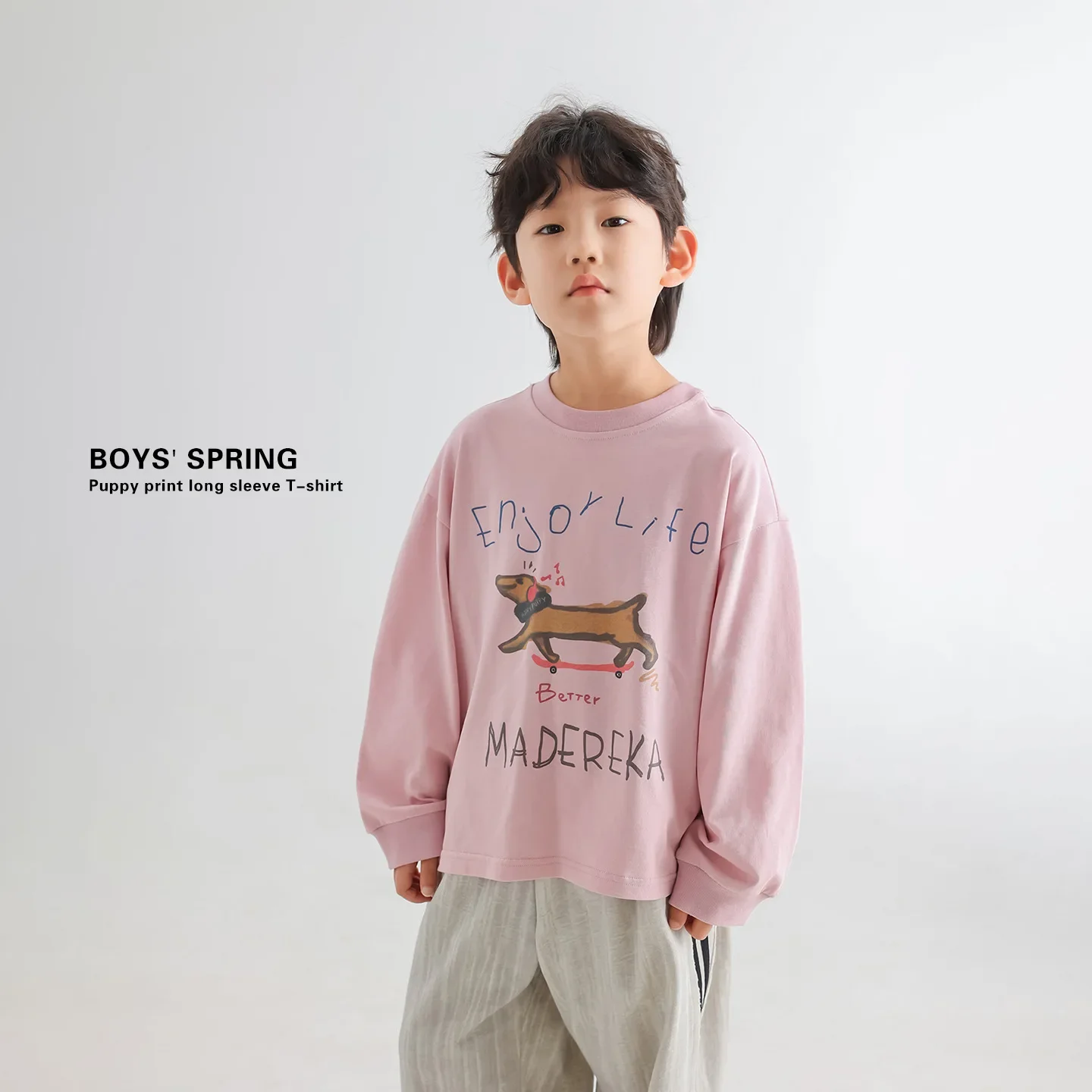 

Boys' Spring T-shirt Korean Edition Children's Clothing 2025 New Edition Printed Long Sleeve Cartoon Neutral Loose Top