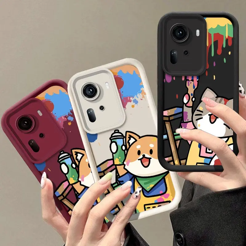 Reno 11 Little Painter New Sky Eye Phone Case For OPPO Reno 11 11Pro 10 10 ProPlus 7Lite 8 8T 8Lite 10Pro 7 7Z 6 6Z 5F 4F Cover