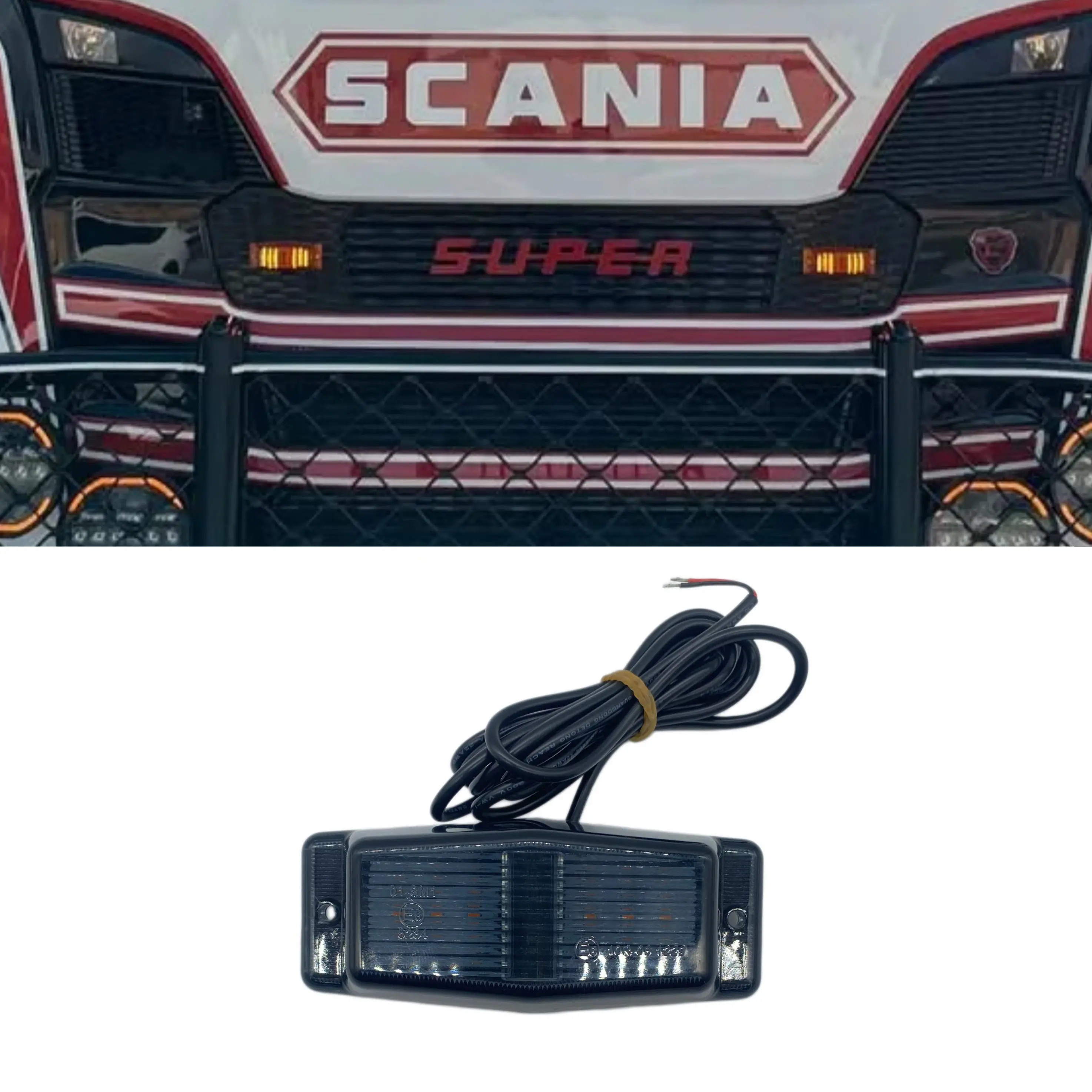 10-30V Smoked Amber Side Marker Light Clearance Lamp for Scania Truck 12V 24V