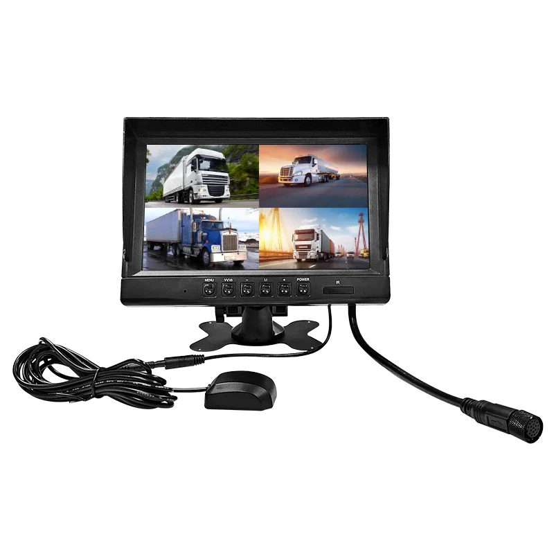 4ch 9inch screen  split  truck monitor 4g wifi gps  car reversing aid  Backup Camera  car Split screen truck Monitor