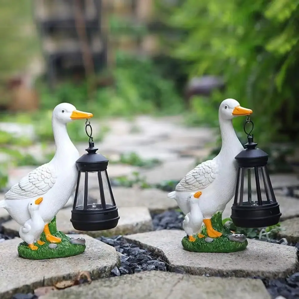 

LED Solar Light Duck Statue Resin Cute Solar Garden Statue Energy Saving Warm Light Solar Landscape Light Outdoor