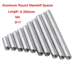 2-10pcs M4*D7 Length 8-300mm Aluminum Round Standoff Spacer Stud Female Threaded Extend Long Nut Column For RC Model