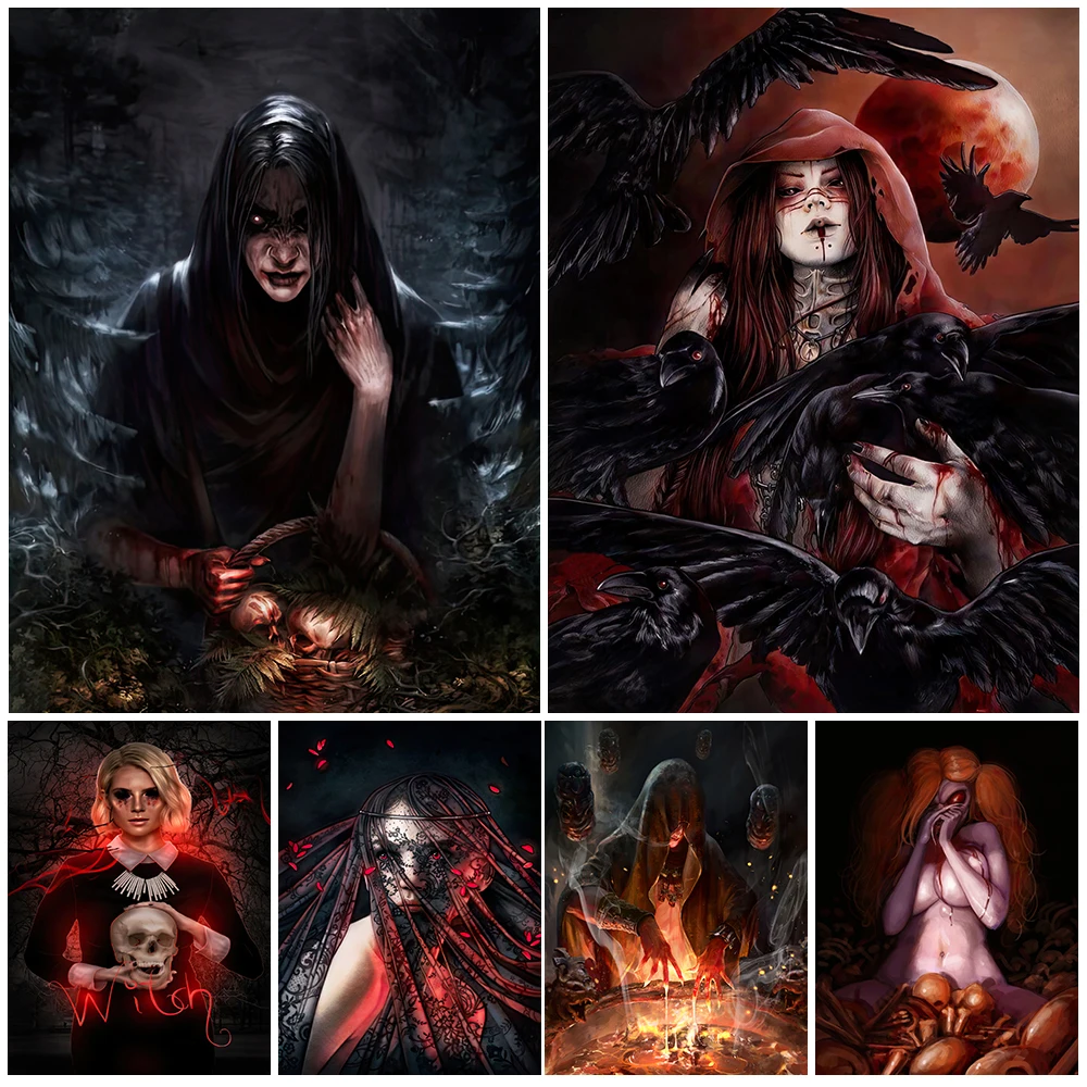 

Tremere Vampire And Fantasy Hunter Vintage Wall Art Canvas Painting Shaman Crow Witch Art Poster And Print Home Decor Unframed