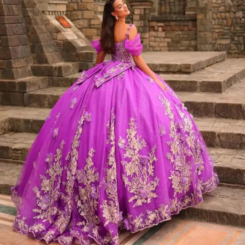 Light Purple Quinceanera Dress 2025 Charming Off-Shoulder Party Dress Sparkling Applique Party Prom Dress 16 Customized