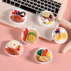 10PCS Shiny Dessert Plate  Series Flat Back Charms For Earrings Bracelet Hairpin DIY Jewelry Pendants Decoration Accessories