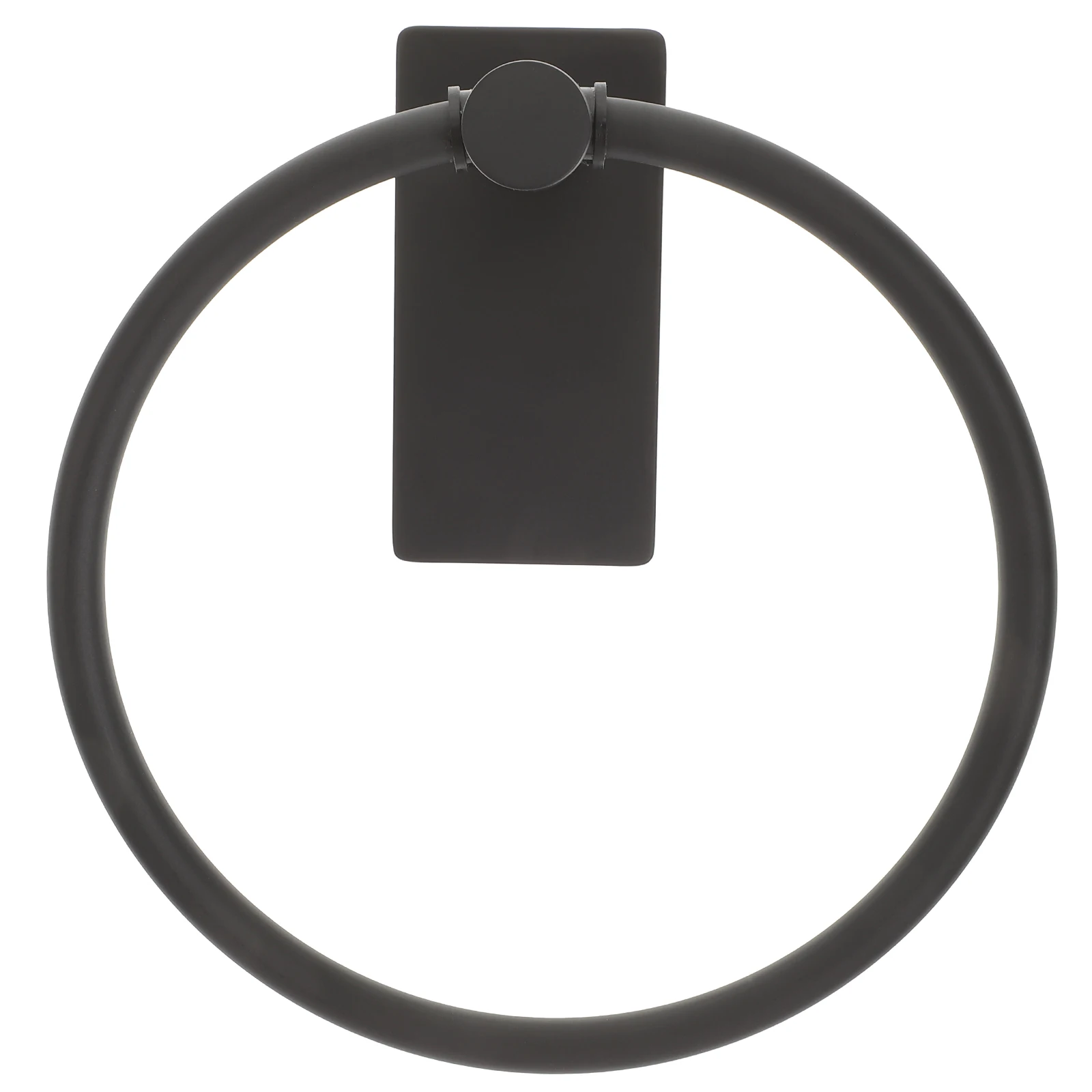 

Towel Rack Circular Black Stainless Steel Punch Free Wall Mounted Kitchen Bathroom Towel Holder Ring Modern Space Saving Durable