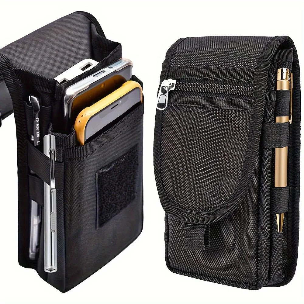 

1pc Mobile Phone Bag Outdoor Casual Waist Bag Pen Insertion Bags 6.3 Inch Flip Top Multi-Purpose Phone Waist Hanging Waist Bags