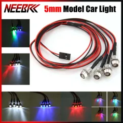 4PCS RC Model Drift Car 5mm Headlamp Headlights LED Light Lamp for 1/10 Truck Crawler Traxxas MN Tamiya Axial Scx10 D90 Toy Part