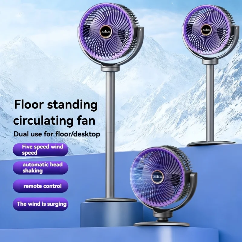 3-in-1 Vertical Desk Fan, 5-Speed Quiet Cooling Fan for Whole-Room Air Circulation, Strong Wind & Low Noise, Ideal for Home, Bed