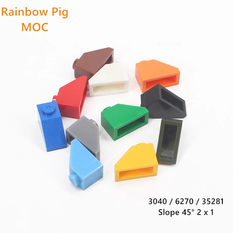 

Rainbow Pig MOC Parts 3040 6270 Slope 45° 2 x 1 Compatible Bricks DIY Assmble Building Blocks Particle Kid Puzzle Brain Toy Gift