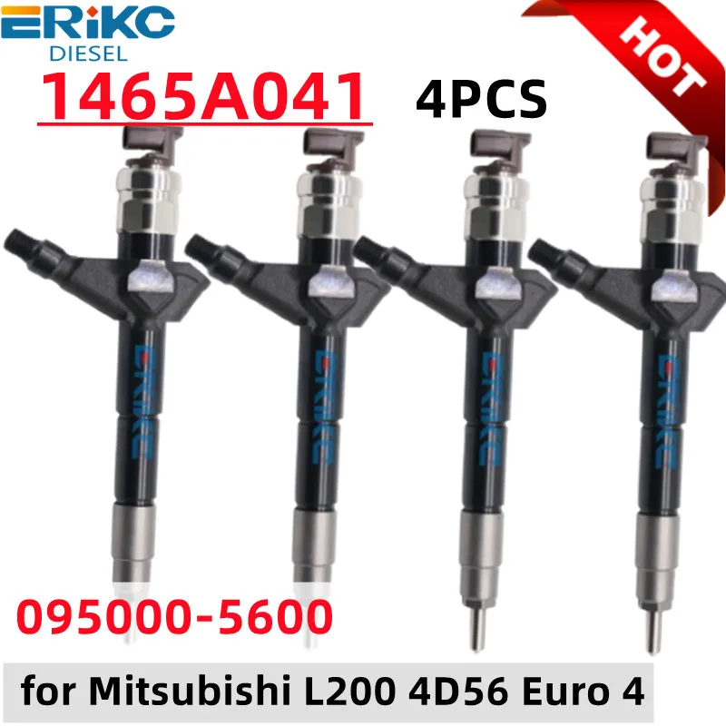 4PCS 1465A041 095000-5600 Fuel Injector for DENSO 5600 5601 for Mitsubishi L200 4D56 Euro 4 0950005600 Injector