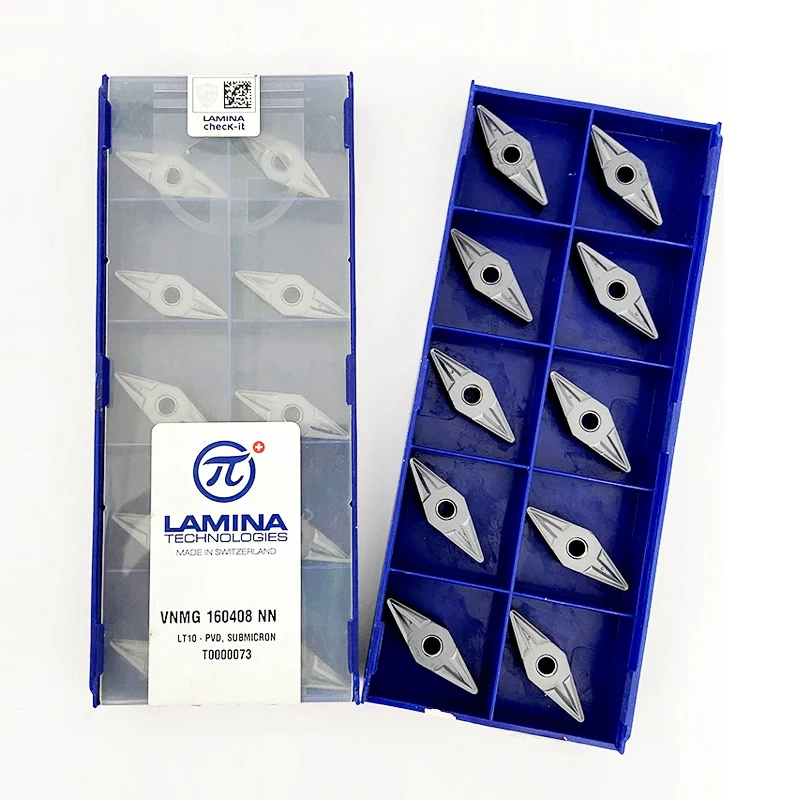 Imagem -06 - Lamina-carboneto de Tungstênio Torneamento Insere Ferramentas de Corte Torno Cnc 100 Suíço Original Vnmg160404-nn Lt10 Vnmg160408-nn Lt10 10 Pcs