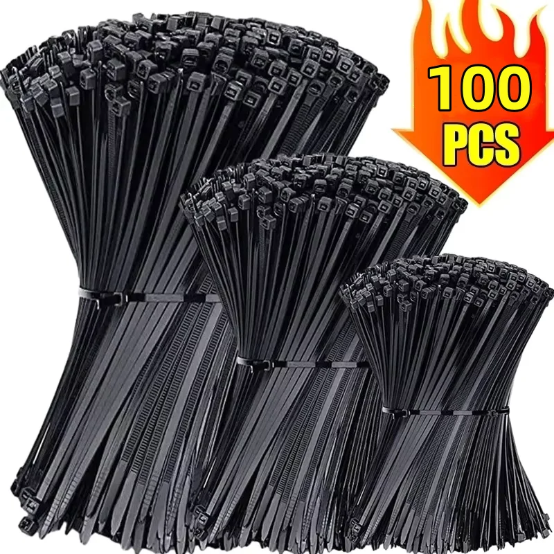 100/1000Pcs Plastic Nylon Cable Ties Detachable Self-locking Cord Ties Straps Fastening Loop Reusable Wire Ties For Home Office