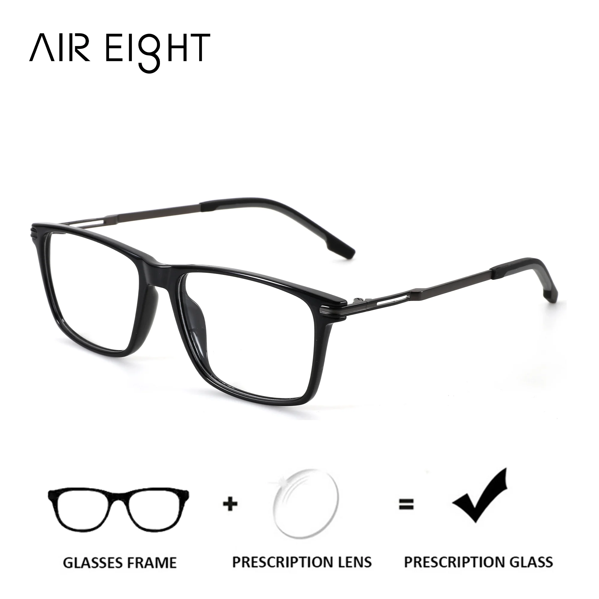 

AIR EIGHT Square Prescription Glasses For Men Anti Blue Light Myopia Optical Lenses With Recipe Progressive Eyeglasses