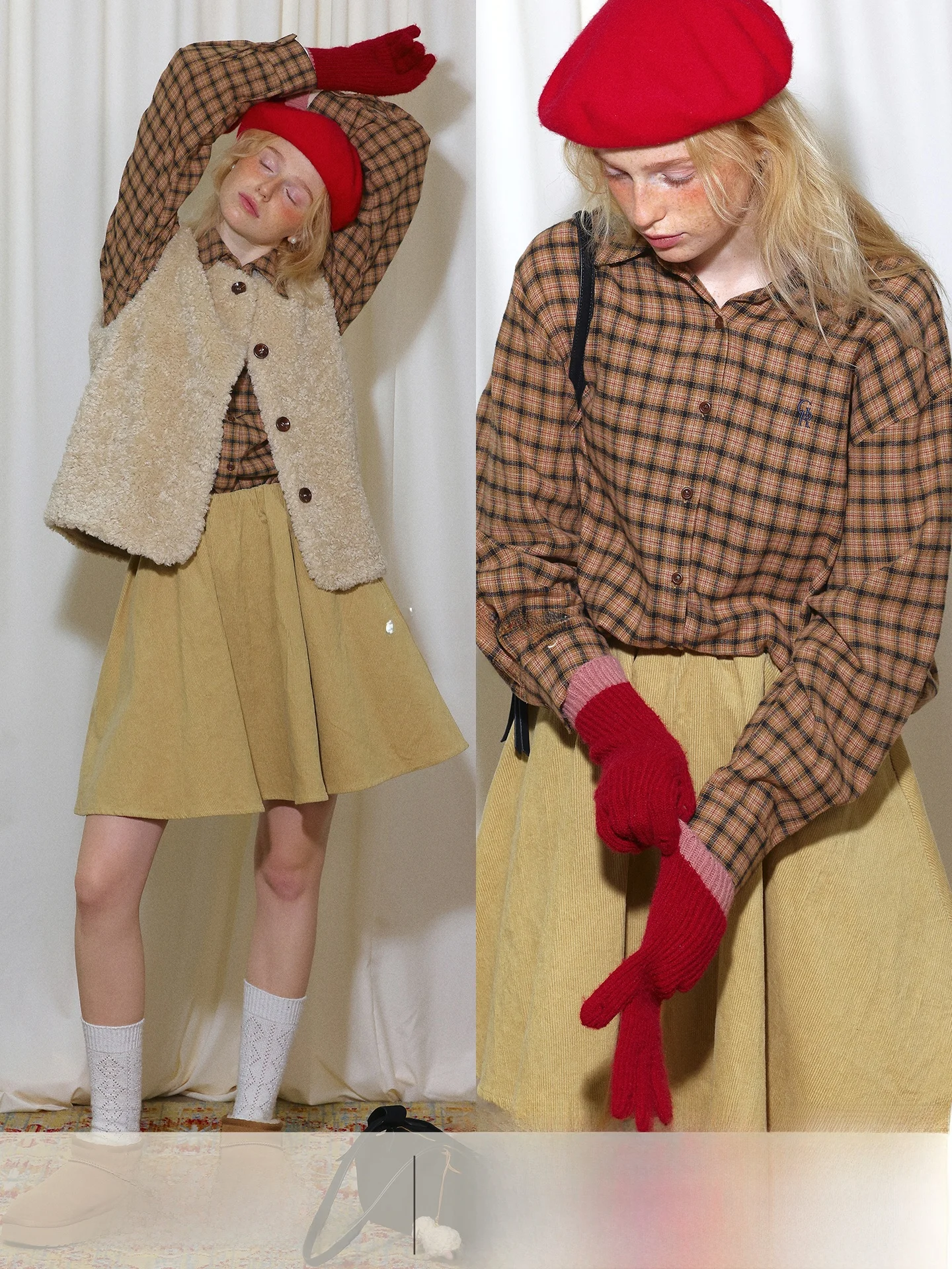 

Rina Berry Casual Sle Plaid irt Light Floing Le Желтая осенне-зимняя внутренняя одежда Дизайн Sense irt Винтаж для поездок на работу