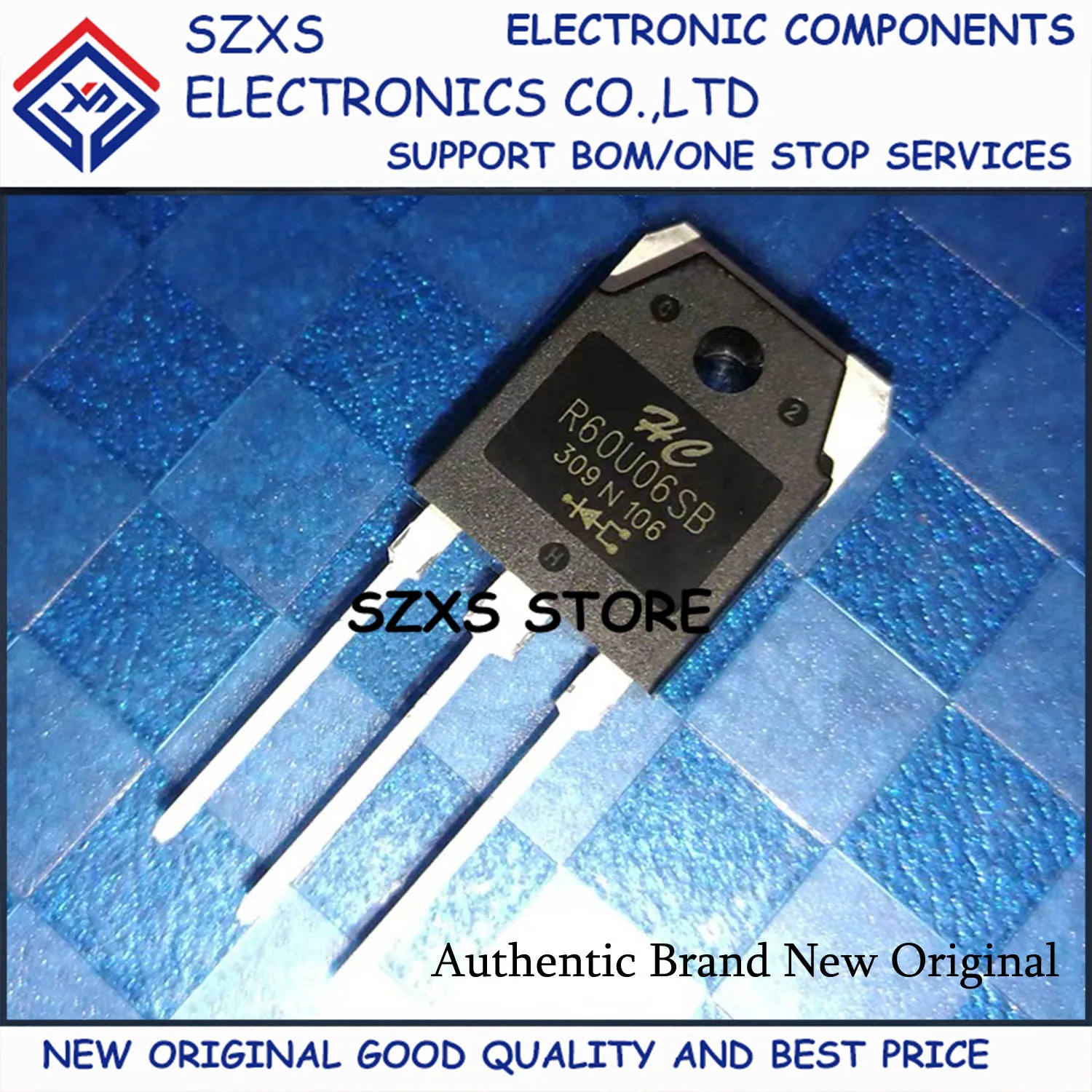 New Original 10Pcs R60U06SB TO-3P 600V 60A Fast Recovery Diode In Stock Electronic Components Good Quality