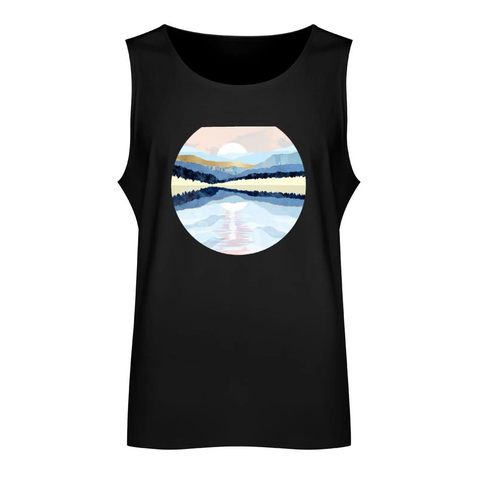 Winter Reflection Tank Top Men sleeveless tee Men's clothing man sexy?costume