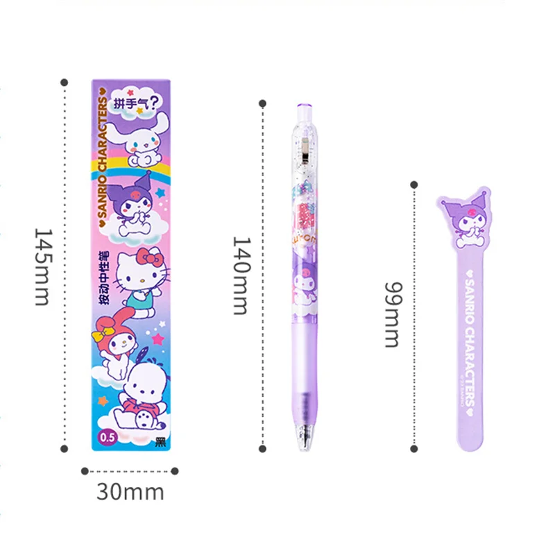 Imagem -05 - Lot Sanrio Kawaii Kuromi Melody Press Gel Pen Cute 0.5 mm Black Ink Neutral Pens Promotional Gift Office School Supplies 20 Pcs