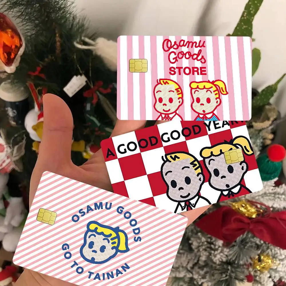 Cartoon O-osamu Goods Credit Card Skin Stickers For VISA Bank Bus Metro Access Card Protective Film Cover Sticker Decal Women