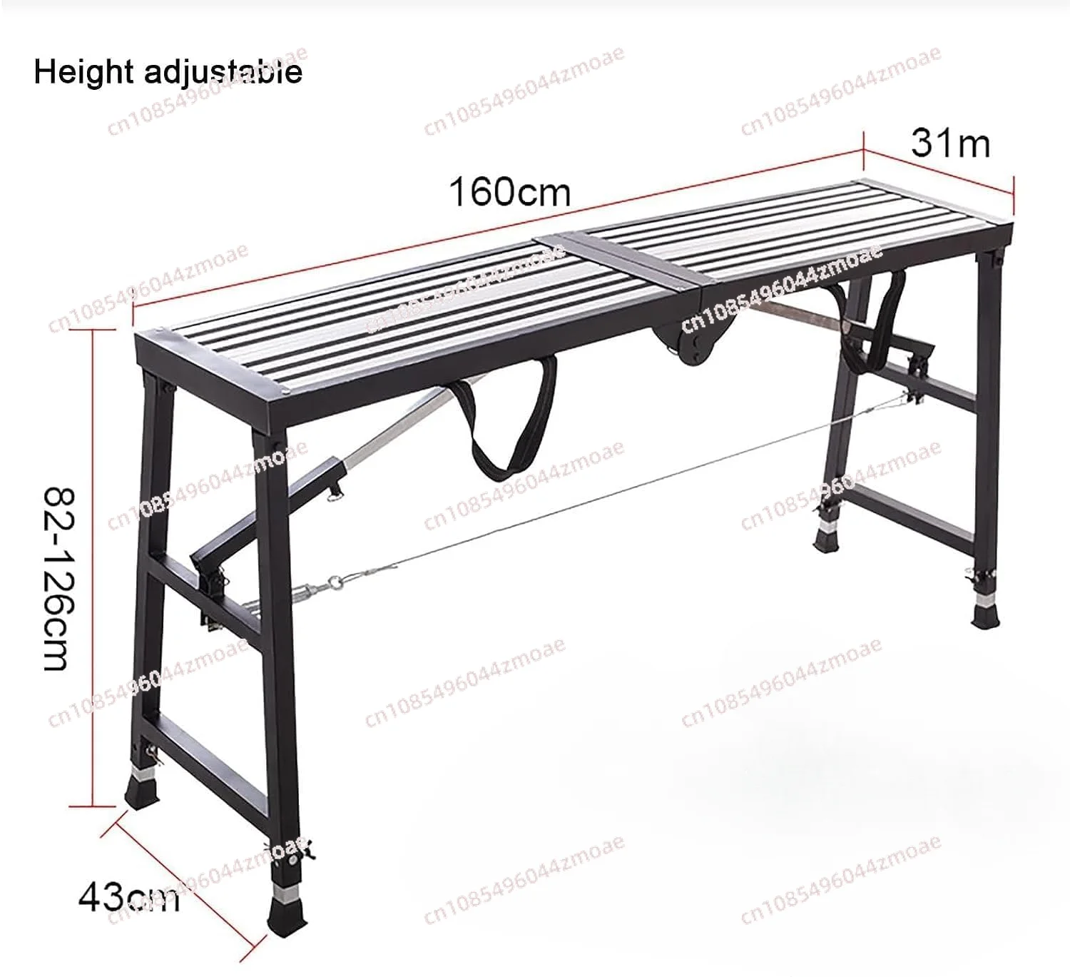 

Stepladders Portable Scaffolding Equipment Tools, Folding Height Adjustable Work Platform, Steel Tower Ladder Stool Work Bench f