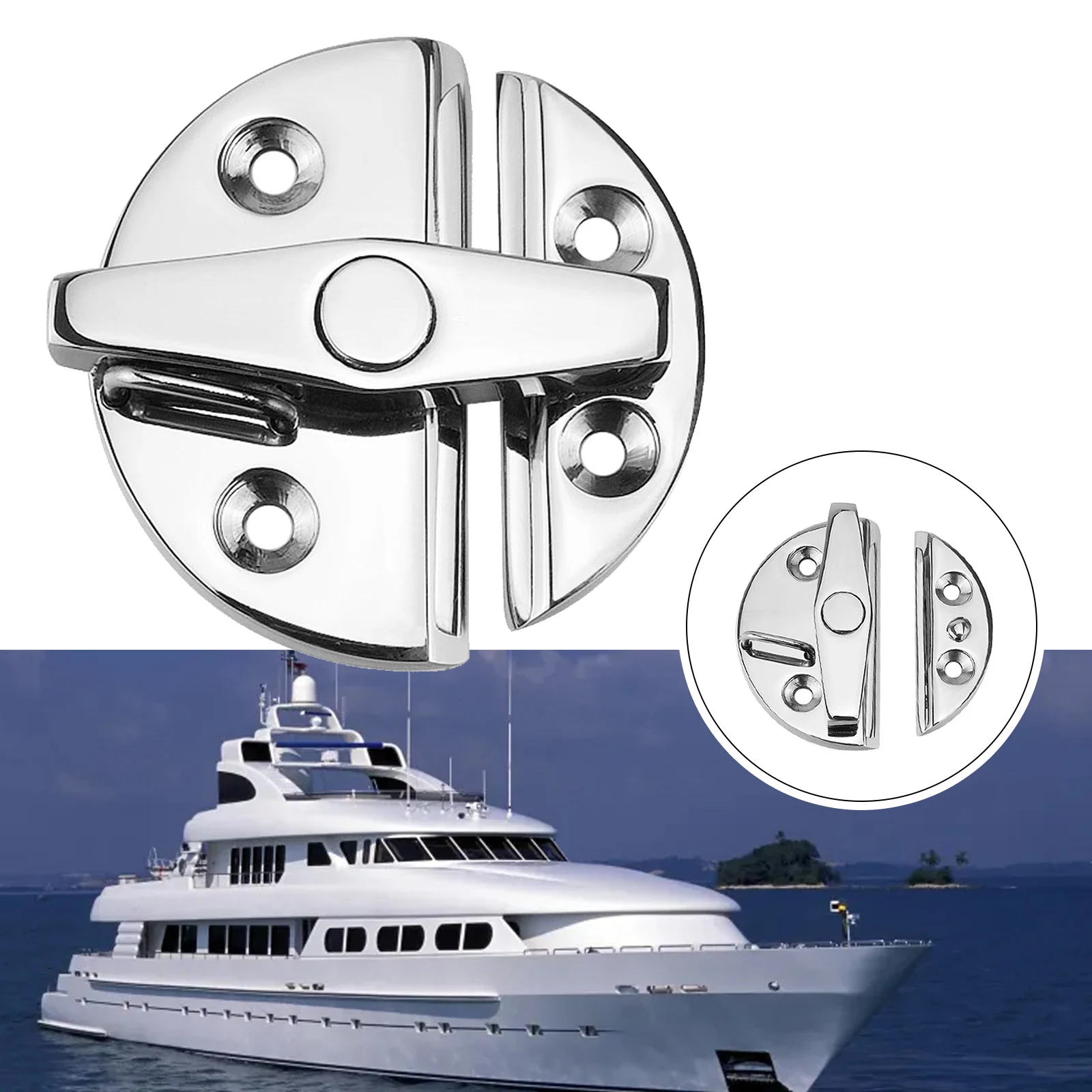 Latch Door Cabinet Lock Cabinet Hatch Latch Marine Grade Replacement Round Ship Door Stainless Steel Durability