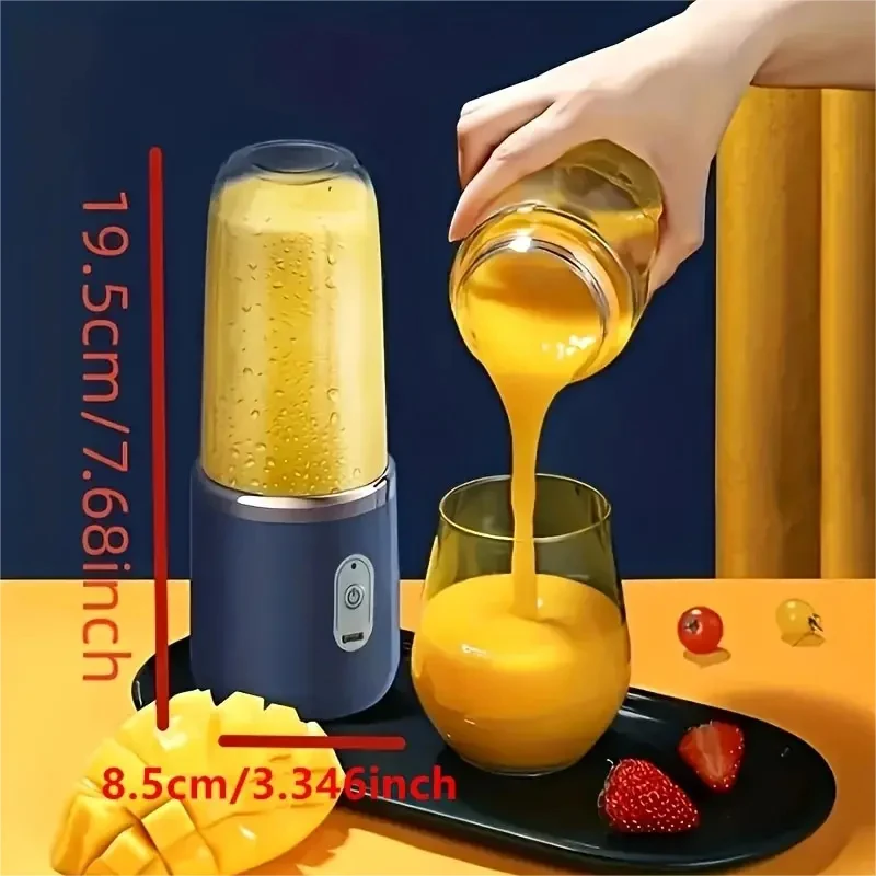 400ML Electric Juicer Mini Portable Blender Fruit Mixers Juice Extractor USB Rechargeable Smoothies Blender Juice Maker Machine