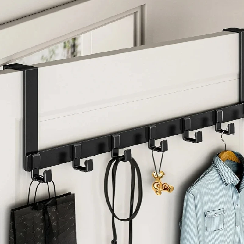 

1pc Over The Door Hooks For Hanging Towels, Coats, Clothes With 6 Hooks, Over The Door Towel Rack Towel Rack，Organizer，Coat rack