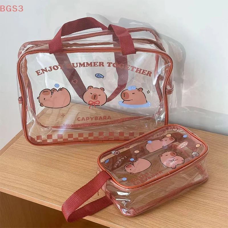 حقيبة مستحضرات التجميل الشفافة، حقائب مكياج بسيطة، سعة كبيرة، حقيبة بسحاب، حقائب تخزين للسفر، حقائب أدوات الزينة، حقيبة مكياج لطيفة