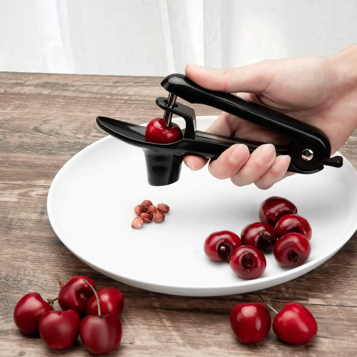 Removedor de semillas de cereza, utensilio Nuclear de frutas de plástico, utensilio útil para deshuesar aceitunas, accesorios de cocina