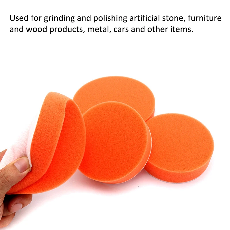1pcs 4" 5" Car Polishing Pads Sponge Polishing Buffing Waxing Pad Kit Tool For Car Polisher Buffer Auto Care Orange Disc