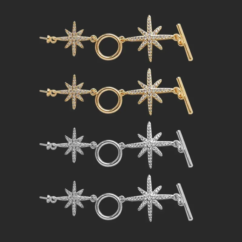 1 ชิ้น DIY เครื่องประดับทํา Connector 18 พัน Gold Plated Silver Star OT Clasp Handmade สร้อยคอสร้อยข้อมือปิดอุปกรณ์เสริม