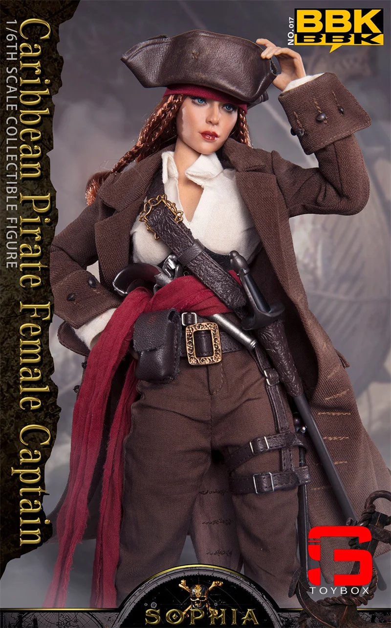 BBK BBK017 1/6 Pirate Female Captain Sophia Action Figure 12 Inch Soldier Action Figurine Full Set Collectible Model