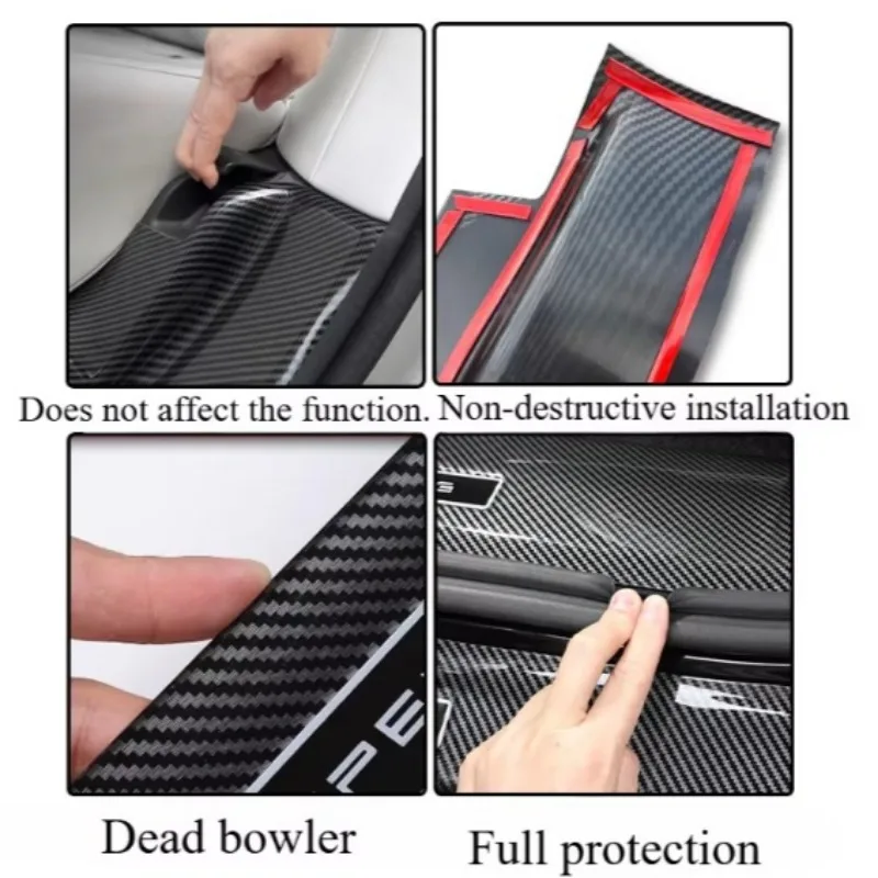 For XPeng G6 Car Threshold bar protective sticker  ABS carbon fiber special Anti-kicking decoration accessories