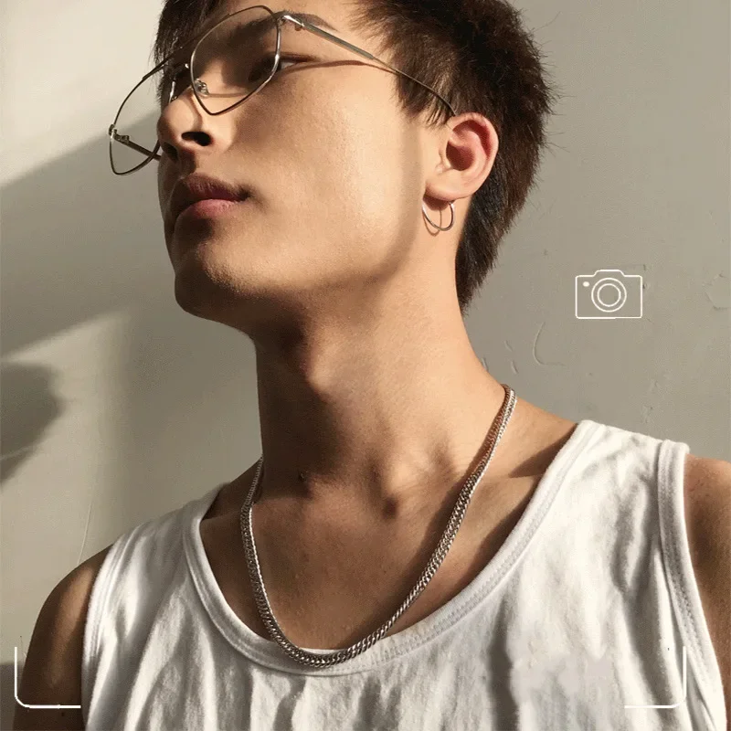 الماركات الجديدة الشعبية 925 فضة 6 مللي متر الهندسة سلسلة قلادة للرجال امرأة فاخرة مصمم الأزياء مجوهرات الزفاف الطرف #4