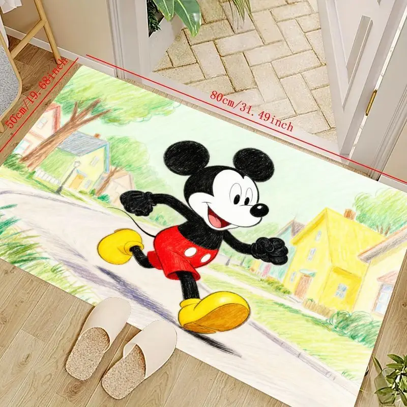 

1 шт. коврик для пола с изображением Микки Мауса Диснея для детской комнаты, гостиной, спальни, милый нескользящий коврик для игровой комнаты, мягкий Wa