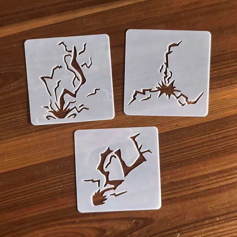 6PCS 9*9Cm Lightning DIY Layering Stencils