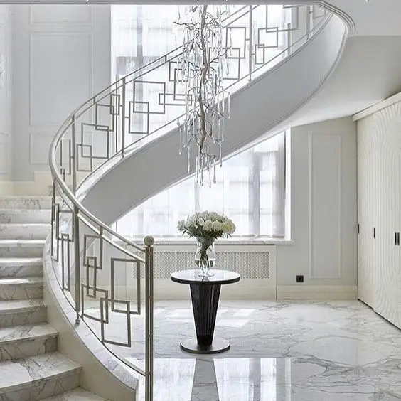 Customization Types of Steps in Staircase Stairway and Staircase Modern Round Curved Glass Staircase